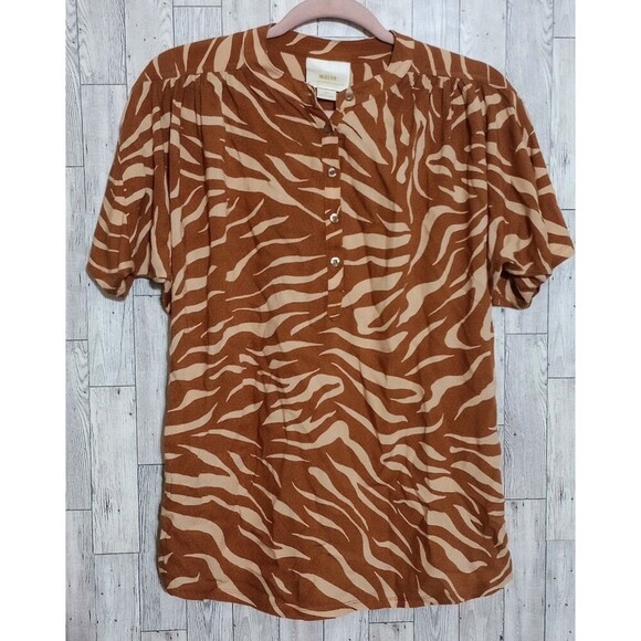 Anthropologie Tops - Anthropologie Maeve Windham Zebra Stripe Tunic Top Size Small